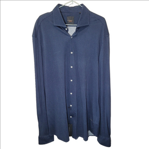 Baldessarini NWT Mens Henry M button Diwn Long Sleeve Navy Shirt